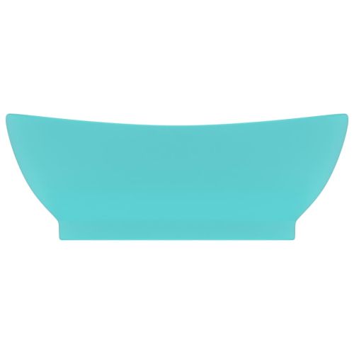 Мивка с преливник лукс овал светлозелен мат 58,5x39 см керамика