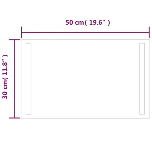 LED огледало за баня, 50x30 см