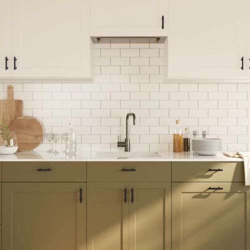 Дръжки за шкафове, 10 бр, черни, 96 мм, неръждаема стомана