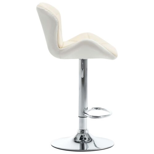 Бар табуретки, 2 бр, кремави, изкуствена кожа