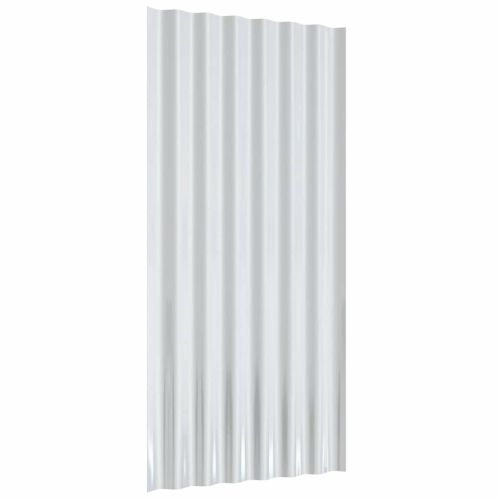 Покривни панели 12 бр поцинкована стомана кафяви 80x36 см