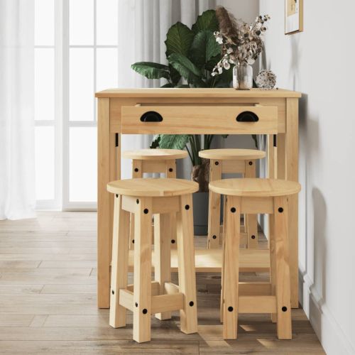 Бар комплект от 5 части, масивна борова дървесина