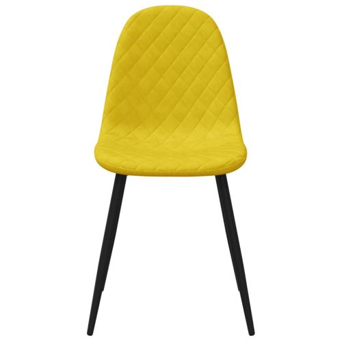 Трапезни столове, 2 бр, горчица, кадифе