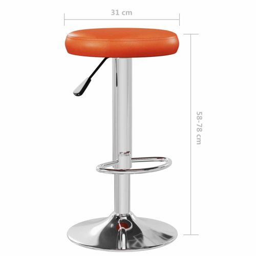 Бар стол 2 pcs Оранжево 31 x 31 x 87 см Изкуствена