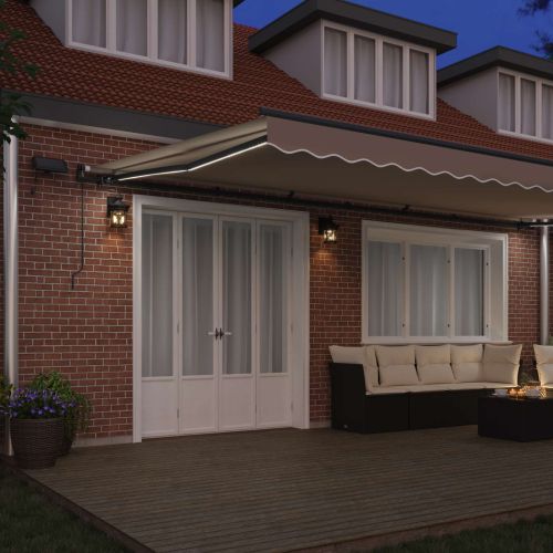 Сгъваем навес Бежово 600 × 300 cm текстил