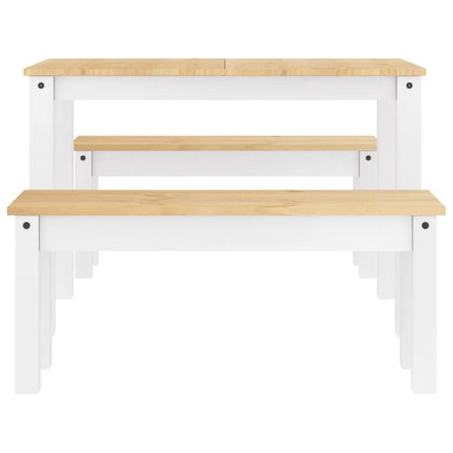 Трапезен комплект от 3 части PANAMA, Бяла бор масив