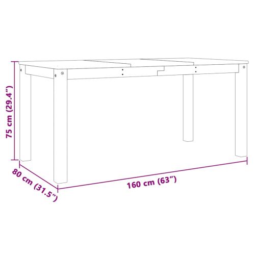 Трапезен комплект от 3 части PANAMA, Бяла бор масив