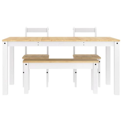 Трапезен комплект от 4 части PANAMA, Бяла бор масив