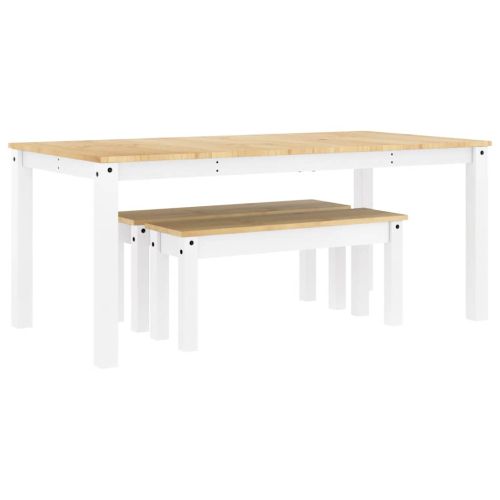 Трапезен комплект от 3 части PANAMA, Бяла бор масив