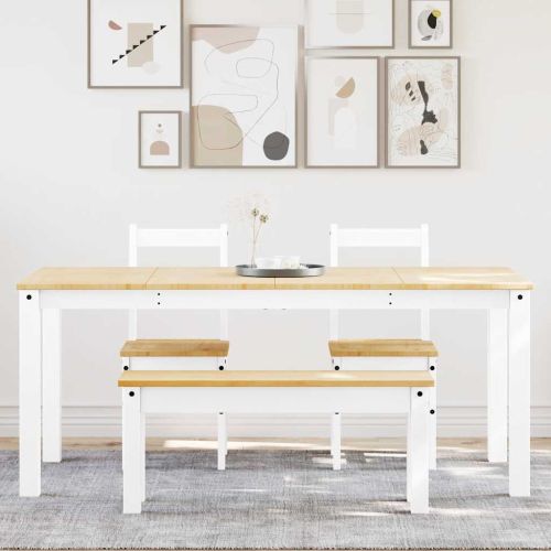 Трапезен комплект от 4 части PANAMA, Бяла бор масив