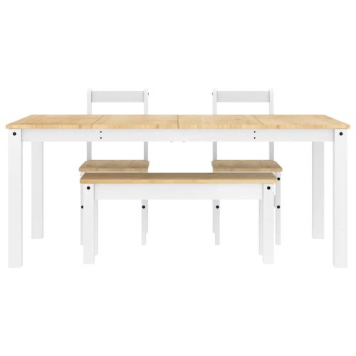 Трапезен комплект от 4 части PANAMA, Бяла бор масив