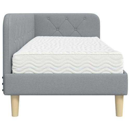 Ъглова рамка за легло Светлосиво 80 x 200 cm текстил