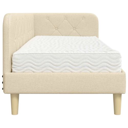 Ъглова рамка за легло Крем 80 x 200 cm текстил