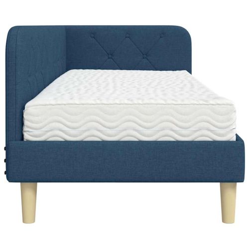 Ъглова рамка за легло Синьо 80 x 200 cm текстил