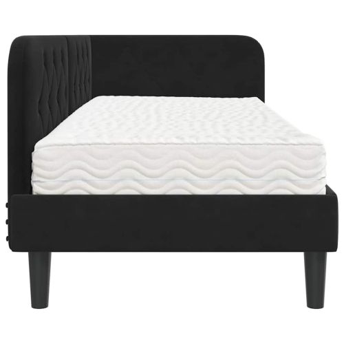 Ъглова рамка за легло Черен 80 x 200 cm Кадифе