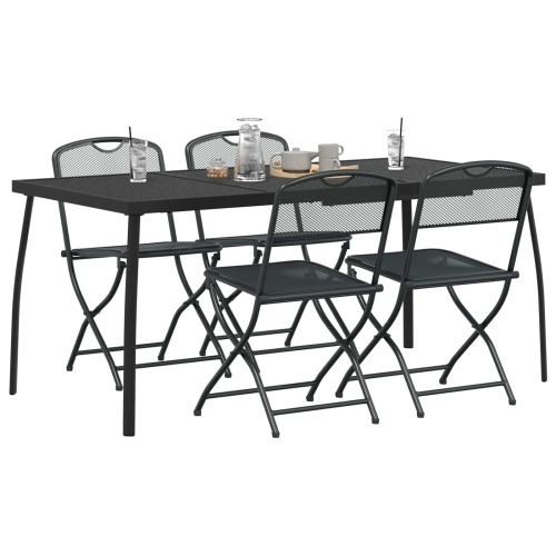 Комплект за външни мебели 5 pcs Антрацит Желязо и стомана