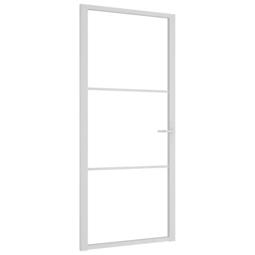 Интериорна врата 93x201,5 см бяла ESG стъкло и алуминий