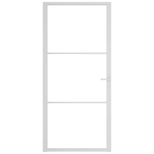 Интериорна врата 93x201,5 см бяла ESG стъкло и алуминий