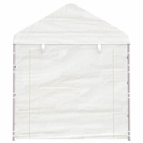 Навес с покрив бял 2,28x2,23x2,69 м полиетилен