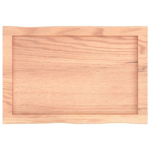 Плот за маса светлокафяв 60x40x(2-6) см обработен масивен дъб