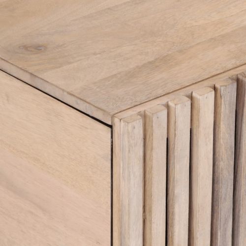 Маса за кафе, бяла, 80x51x40 см, масивно мангово дърво