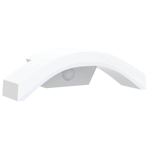 Външна LED стенна лампа със сензор, бял, лят алуминий