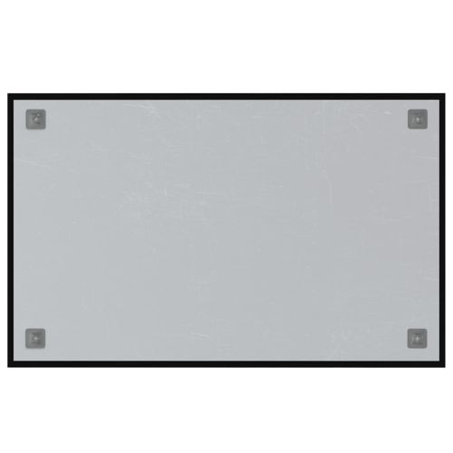 Магнитна дъска за стена, черна, 80x50 см, закалено стъкло