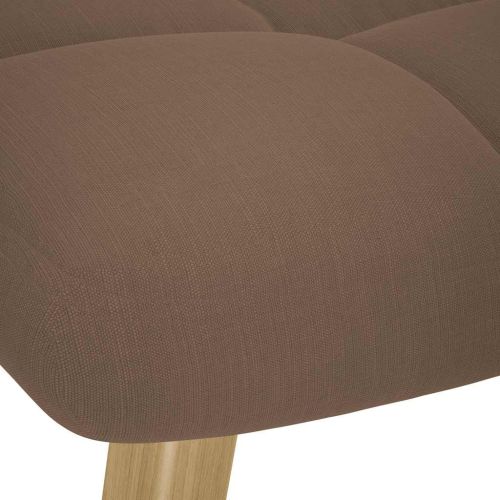 Релаксиращ стол с табуретка, кафява, текстил