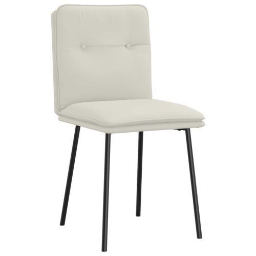 Трапезни столове, 2 бр, кремави, кадифе