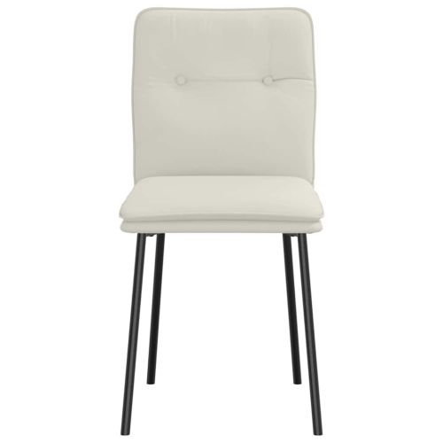 Трапезни столове, 2 бр, кремави, кадифе