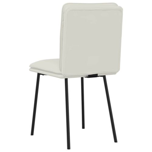 Трапезни столове, 2 бр, кремави, кадифе