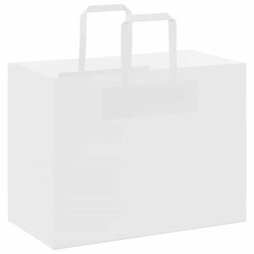 Хартиени торбички 250 бр с дръжки бели 32x17x25 см