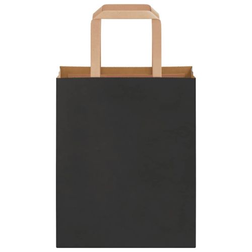 Хартиени торбички 250 бр с дръжки черни 18x8x22 см