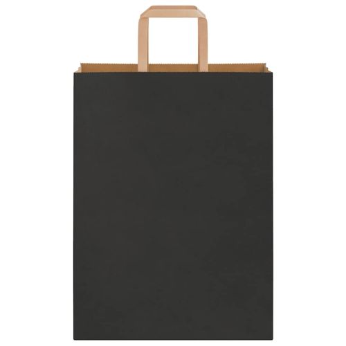 Хартиени торбички 250 бр с дръжки черни 26x12x35 см
