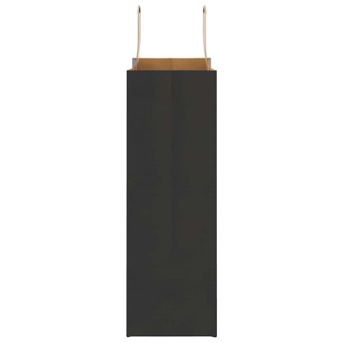Хартиени торбички 250 бр с дръжки черни 26x12x35 см