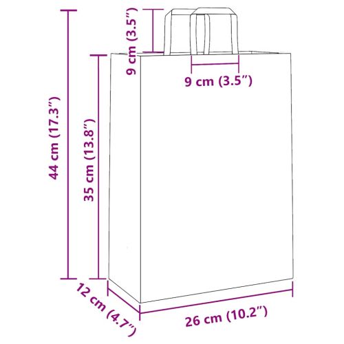Хартиени торбички 250 бр с дръжки черни 26x12x35 см