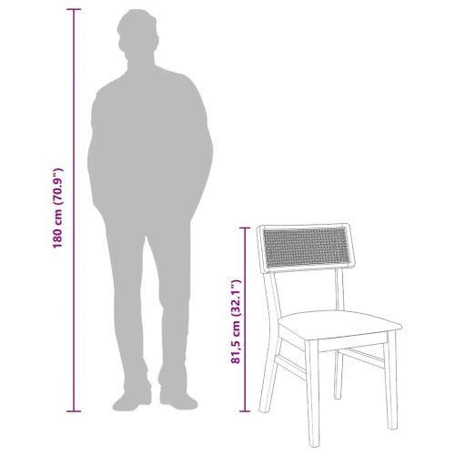 Трапезни столове с възглавници 2бр Кафяв масивна дървесина гума
