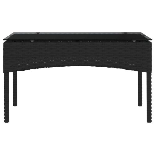 Градински Софа Комплект 2 pcs Черен и кремав полиратан