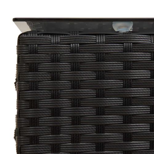 Градински Софа Комплект 2 pcs Черен и кремав полиратан