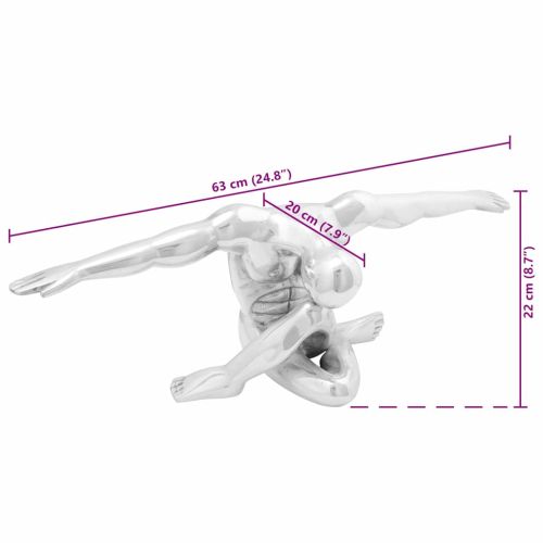Скулптура Сребрист 63 x 20 x 22 см Алуминий