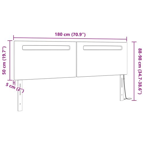 LED глава Черно 180 cm Изкуствена