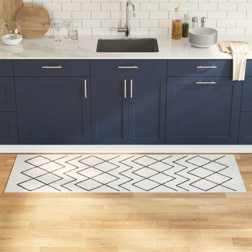 Килим за кухня Бяло 180 x 60 cm Кадифе