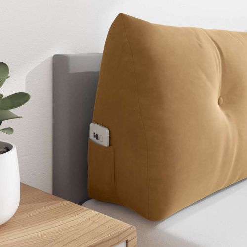 Възглавница за гръб Кафяво 160 x 24 x 50 см Кадифе