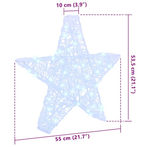 3D звезда Студено бяло 55 x 53.5 x 10 см Акрил