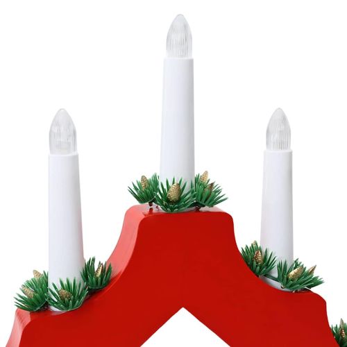 Коледен свещен мост 3 pcs Червено 39.5 x 5 x 29 см