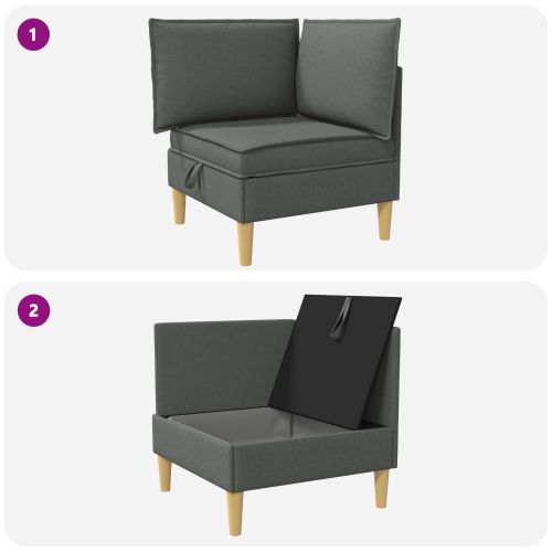 Табуретка с място за съхранение Тъмен сив