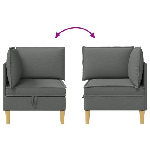 Табуретка с място за съхранение Тъмен сив