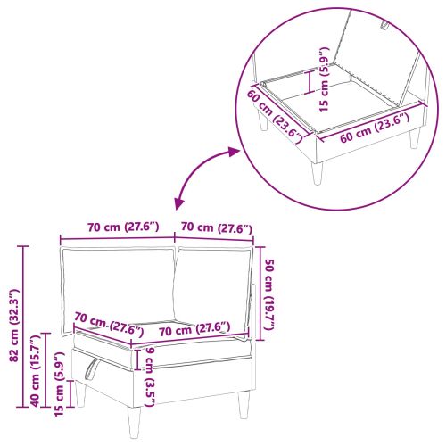 Табуретка с място за съхранение Тъмен сив