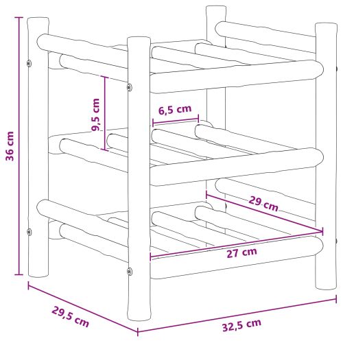 Винен рафт Естествен 32,5 x 29,5 x 36 см Бамбук