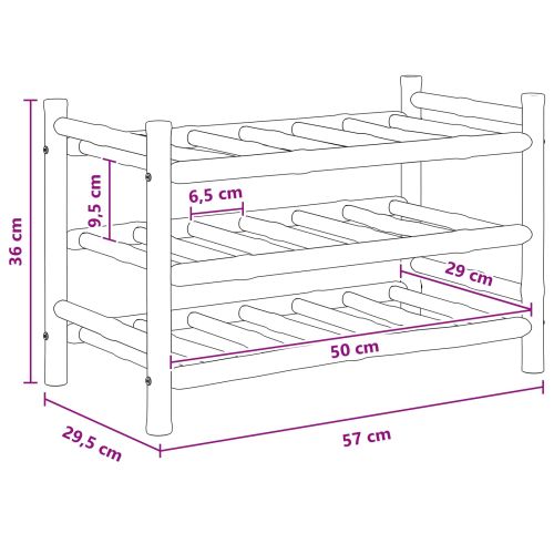 Винен рафт Естествен 57 x 29,5 x 36 см Бамбук